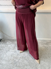 Fort Burgundy Silk Pants
