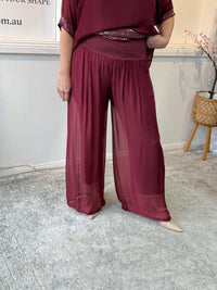 Fort Burgundy Silk Pants