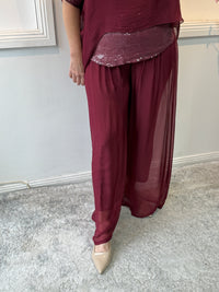 Fort Burgundy Silk Pants