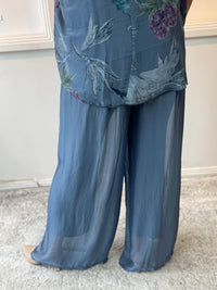 Fort Dusty Blue Silk Pants