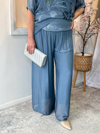 Fort Dusty Blue Silk Pants