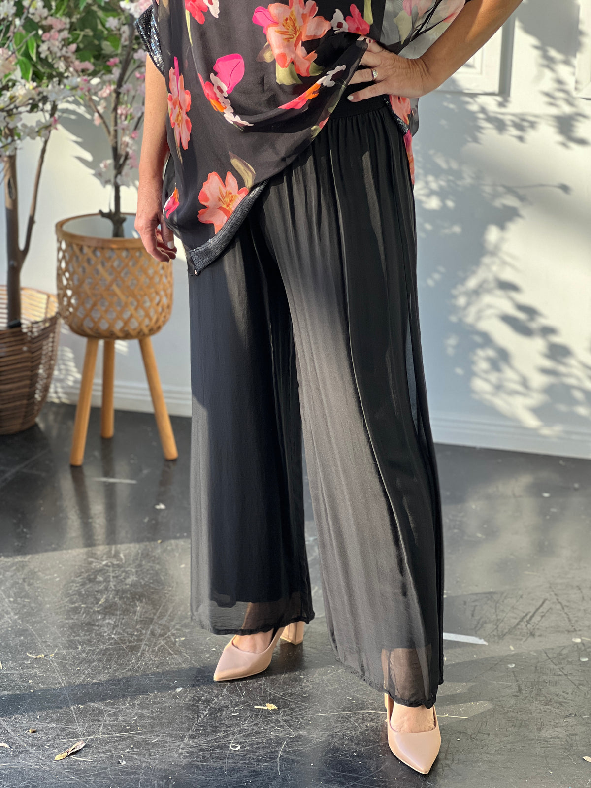 Fort Black Silk Pants