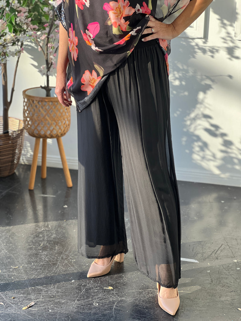 Fort Black Silk Pants