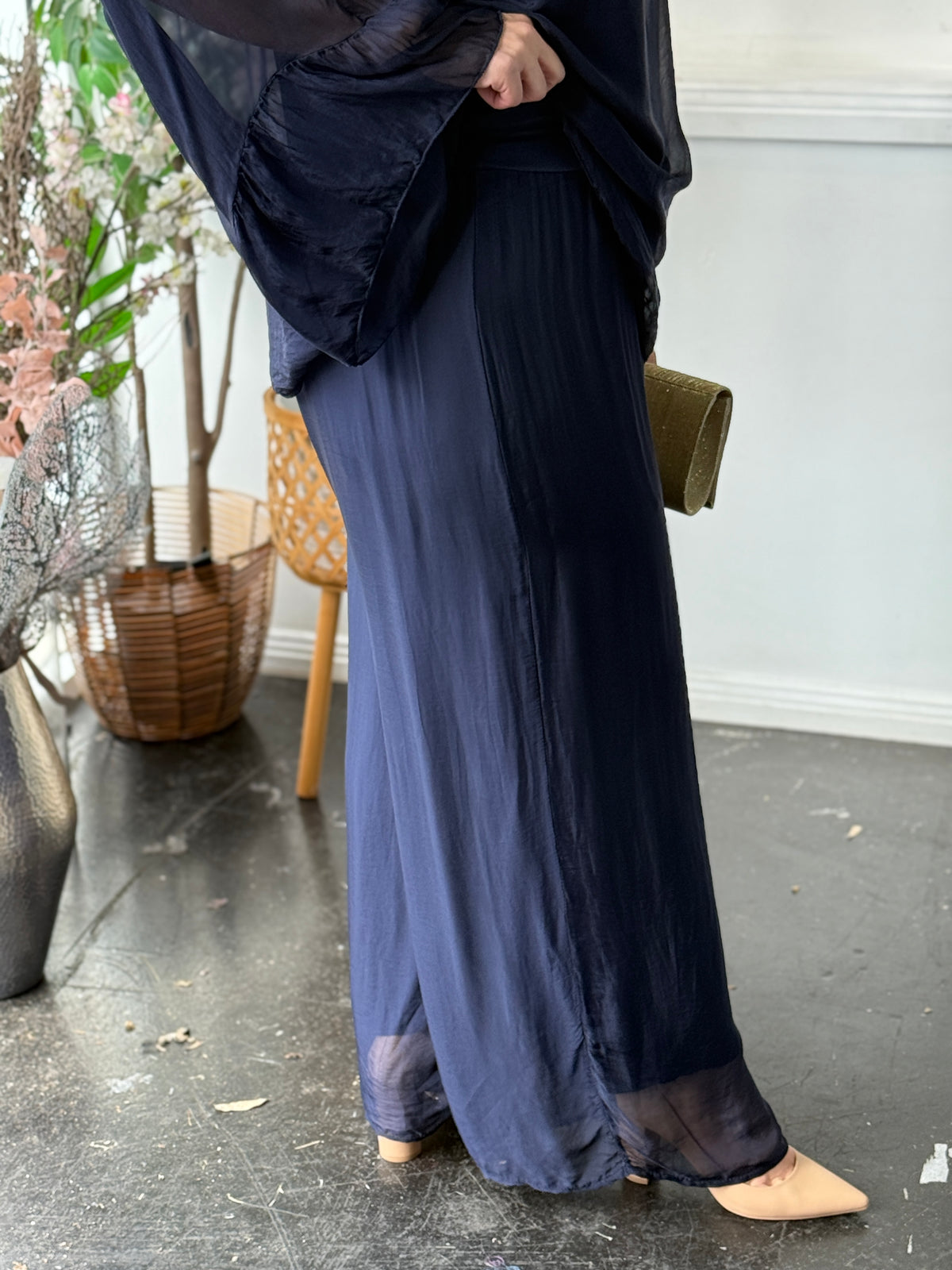 Fort Navy Silk Pants