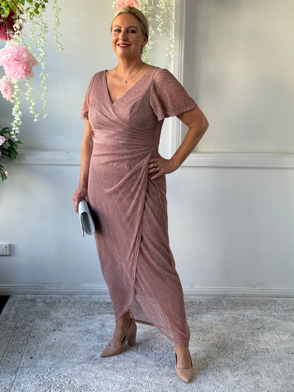 Gemma Blush Shimmer Gown