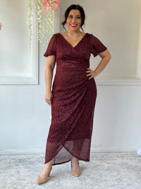 Gemma Burgundy Shimmer Gown
