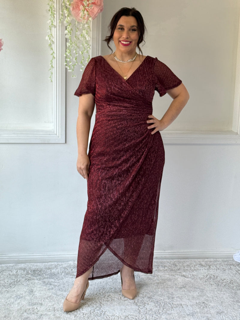 Gemma Burgundy Shimmer Gown