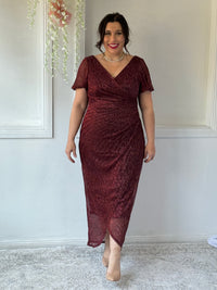 Gemma Burgundy Shimmer Gown