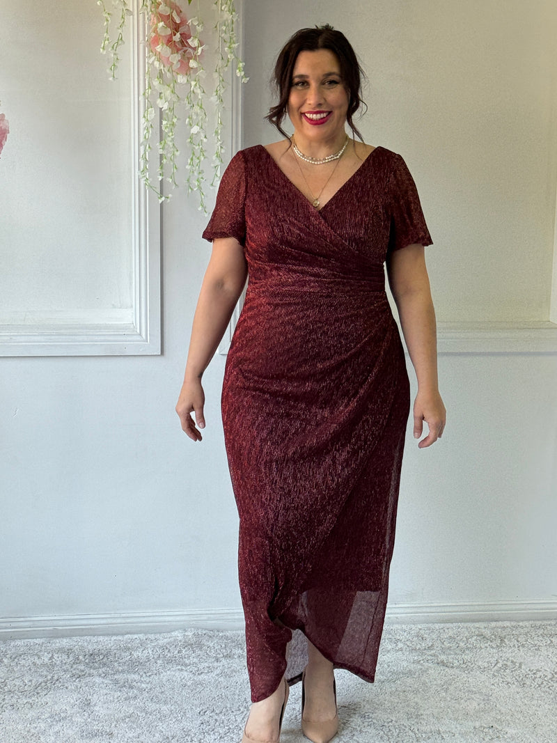Gemma Burgundy Shimmer Gown