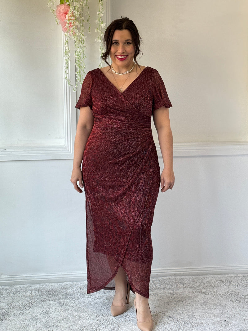 Gemma Burgundy Shimmer Gown