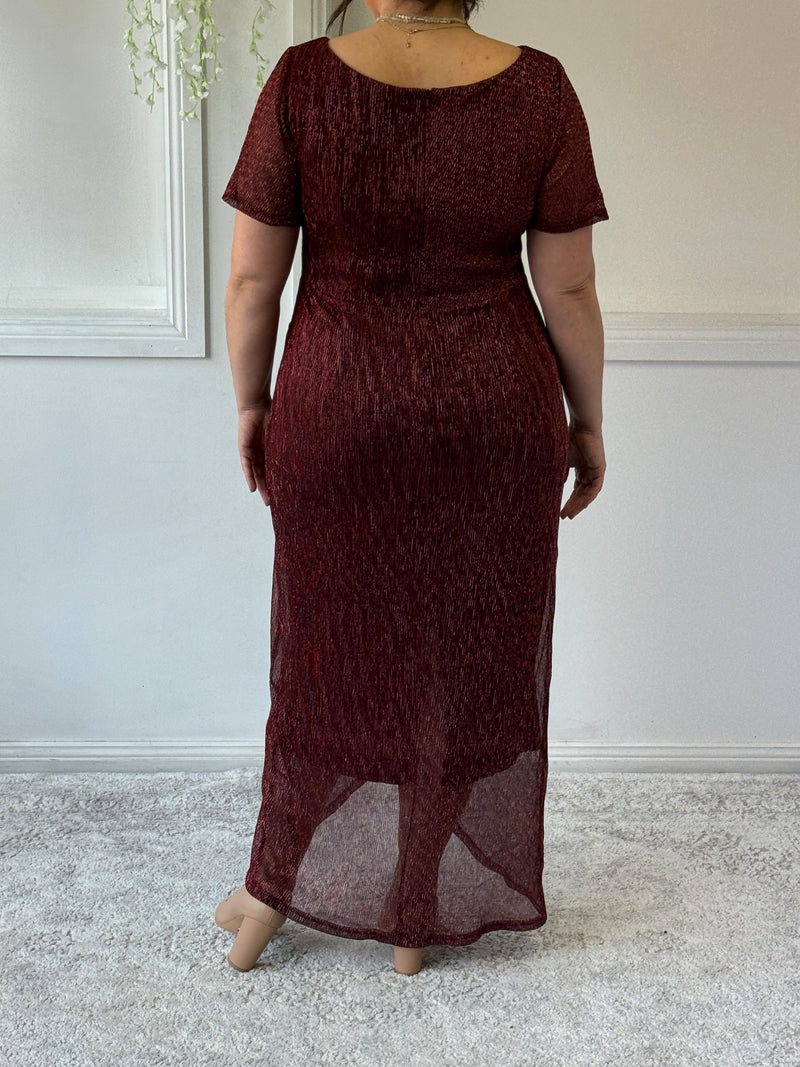 Gemma Burgundy Shimmer Gown
