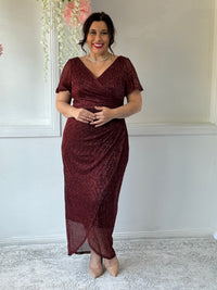 Gemma Burgundy Shimmer Gown