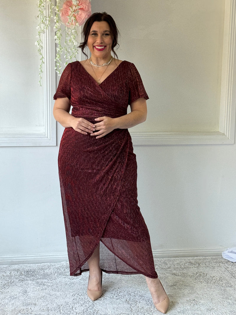 Gemma Burgundy Shimmer Gown