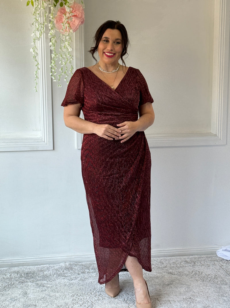 Gemma Burgundy Shimmer Gown