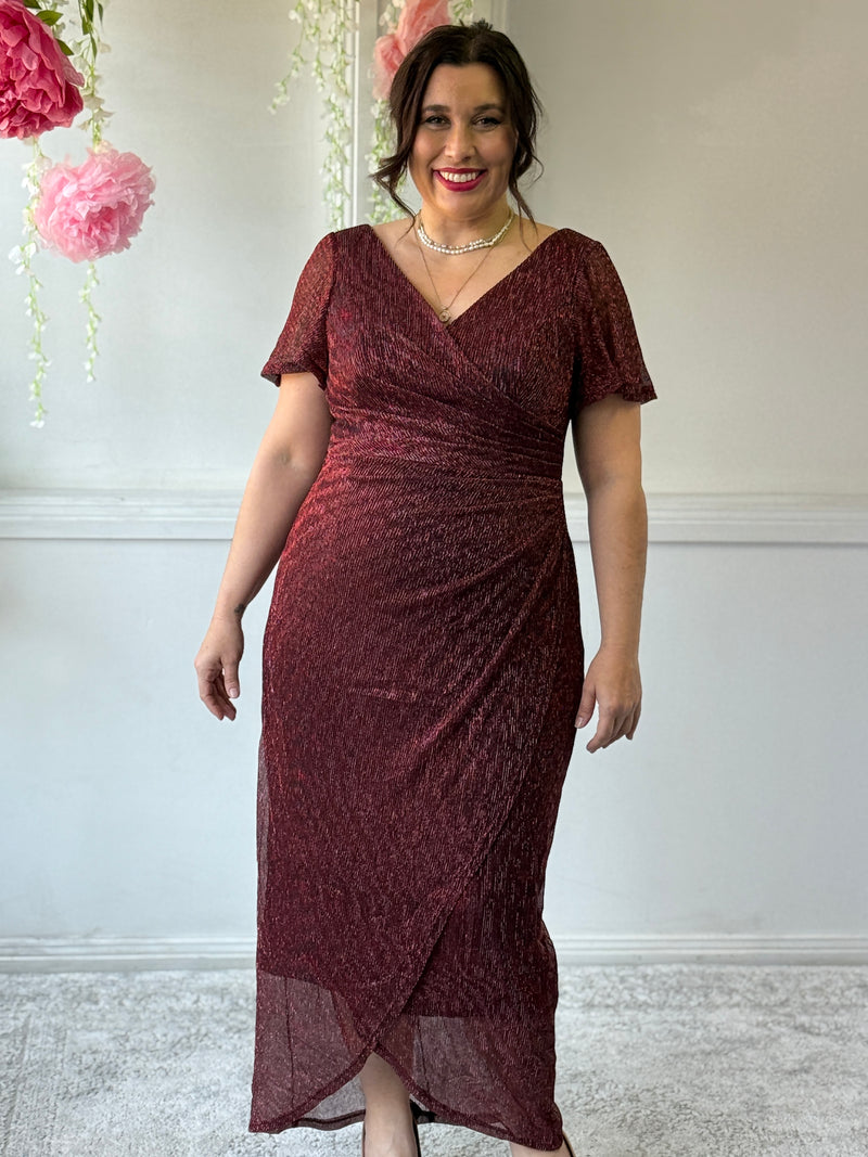 Gemma Burgundy Shimmer Gown