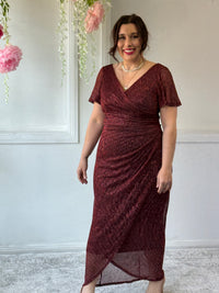 Gemma Burgundy Shimmer Gown