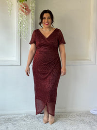 Gemma Burgundy Shimmer Gown