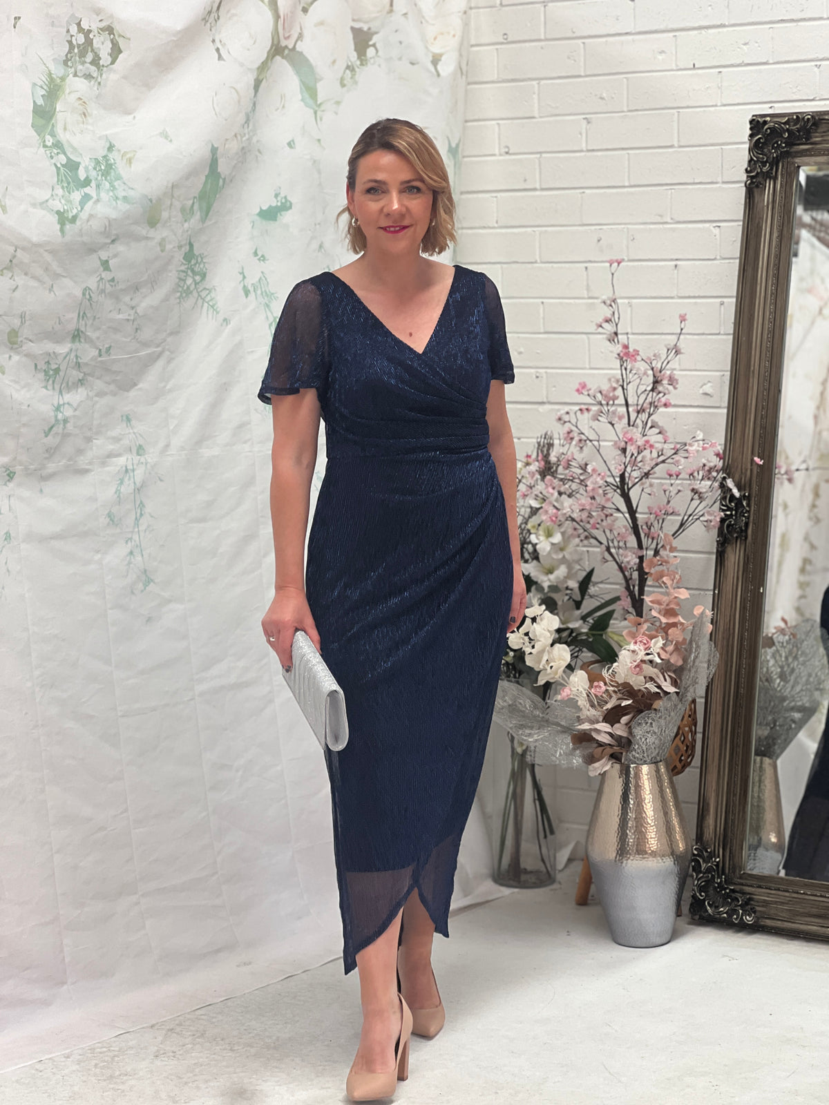 Gemma Navy Shimmer Gown