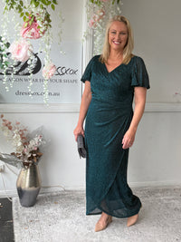 Gemma Teal Shimmer Gown