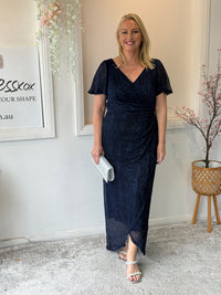 Gemma Navy Shimmer Gown