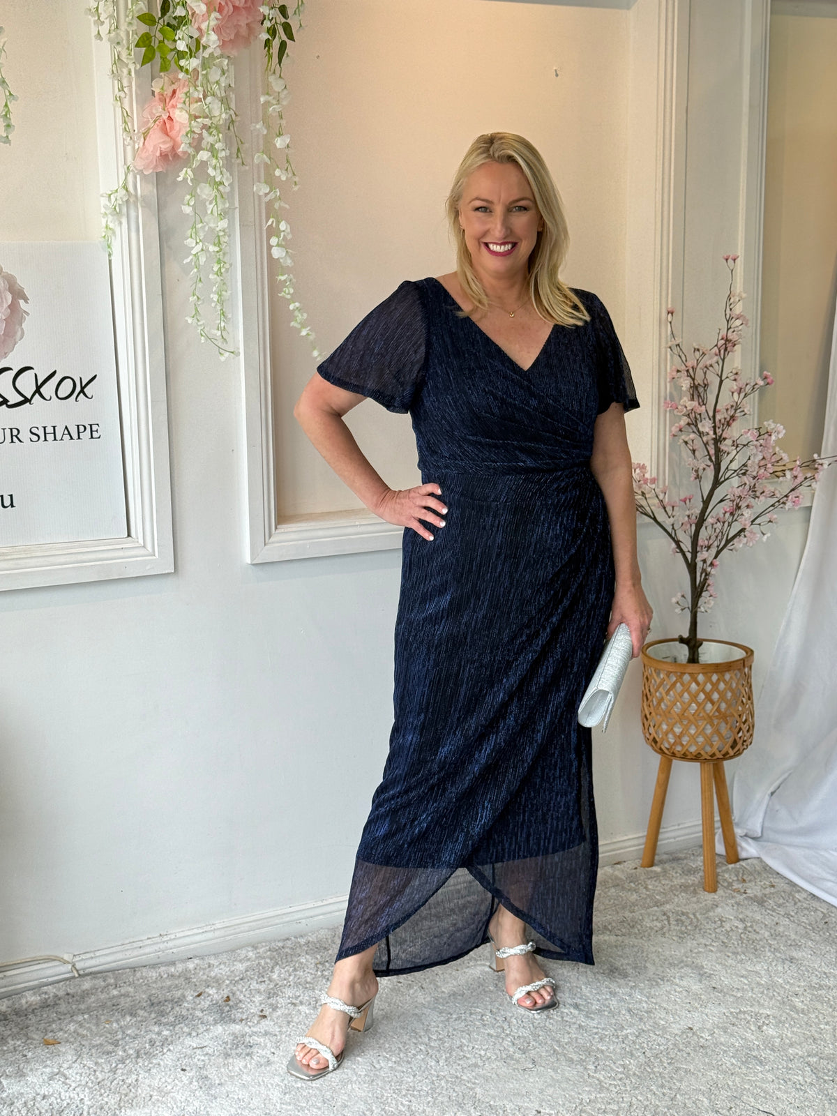 Gemma Navy Shimmer Gown