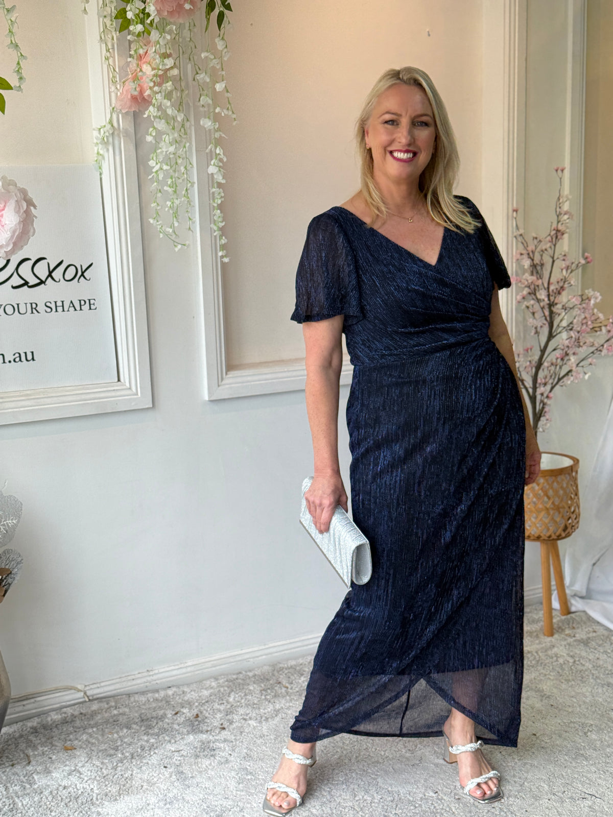 Gemma Navy Shimmer Gown