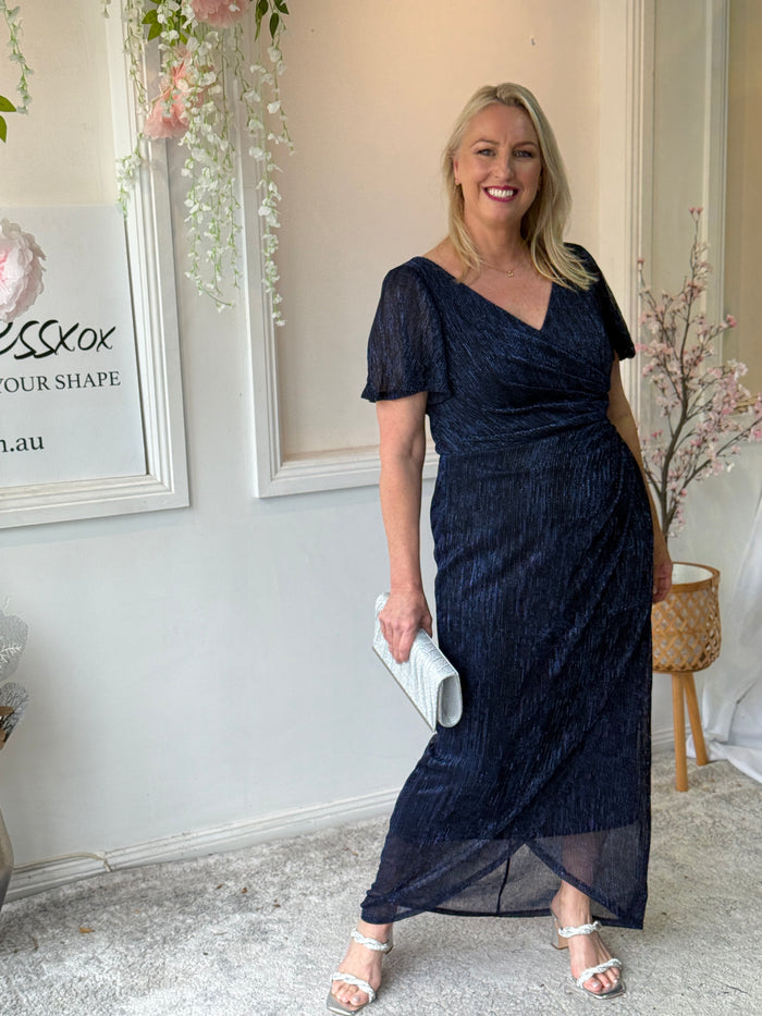 Gemma Navy Shimmer Gown