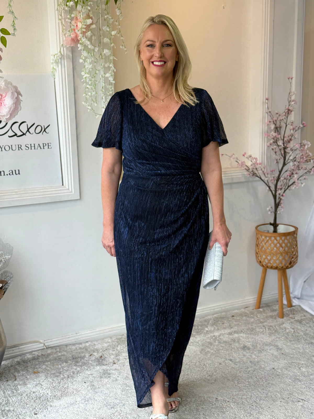 Gemma Navy Shimmer Gown