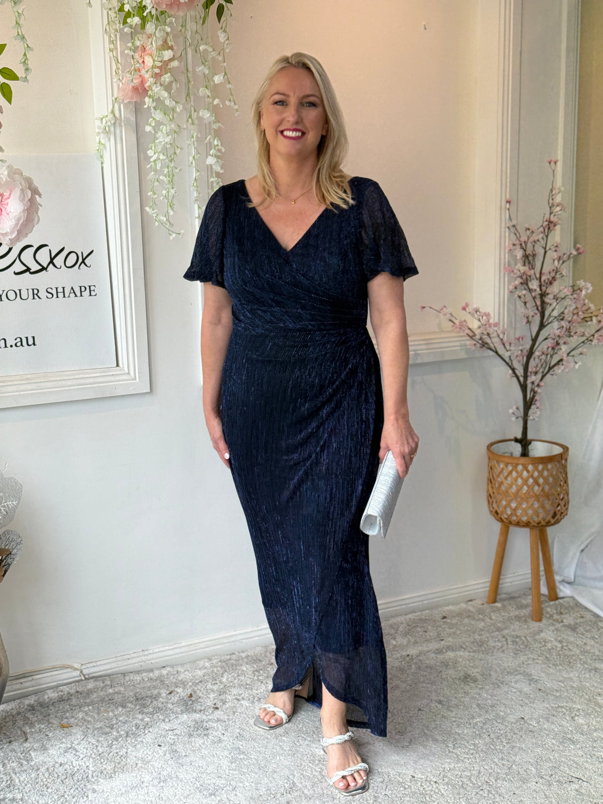 Gemma Navy Shimmer Gown