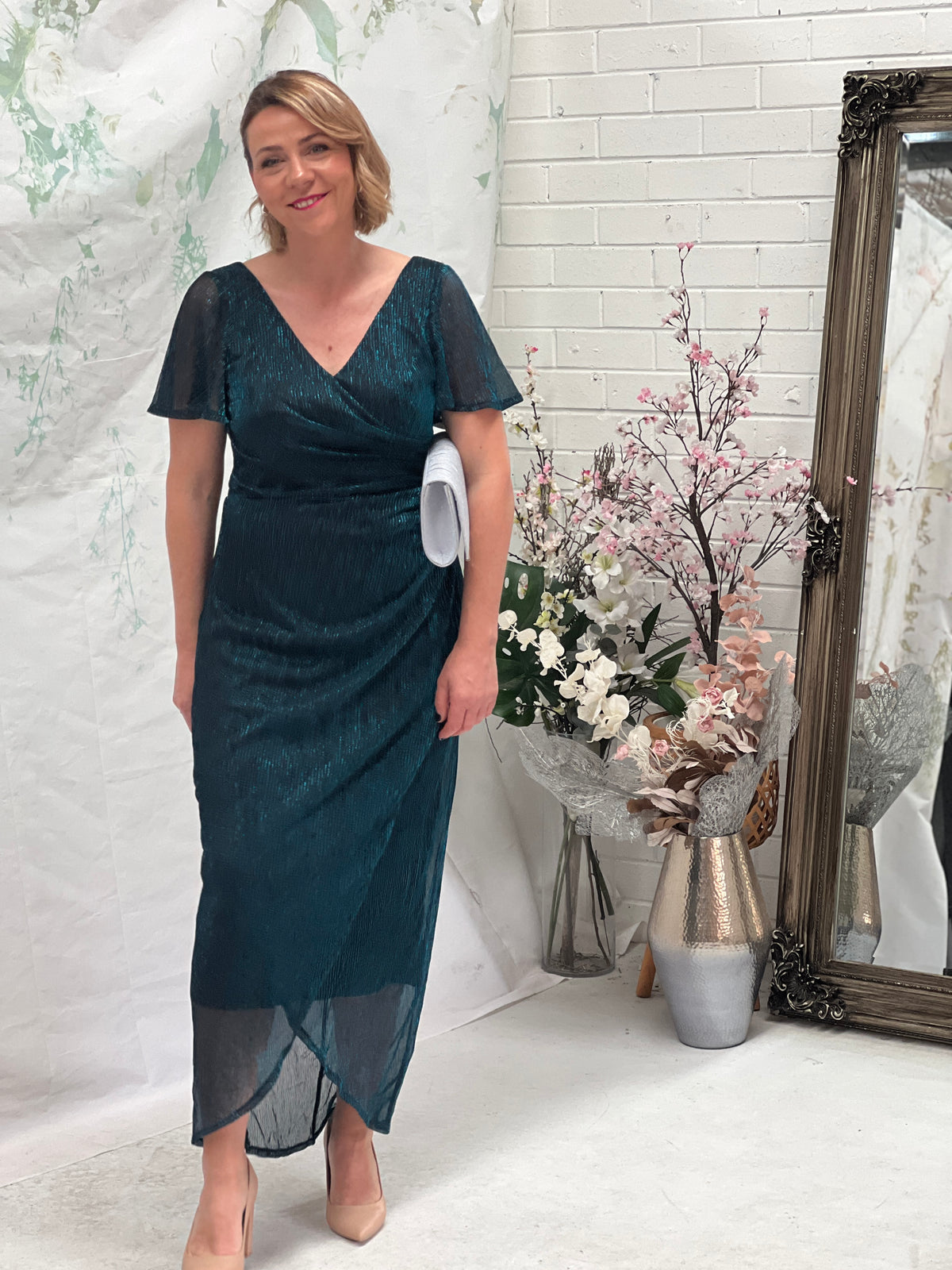 Gemma Teal Shimmer Gown