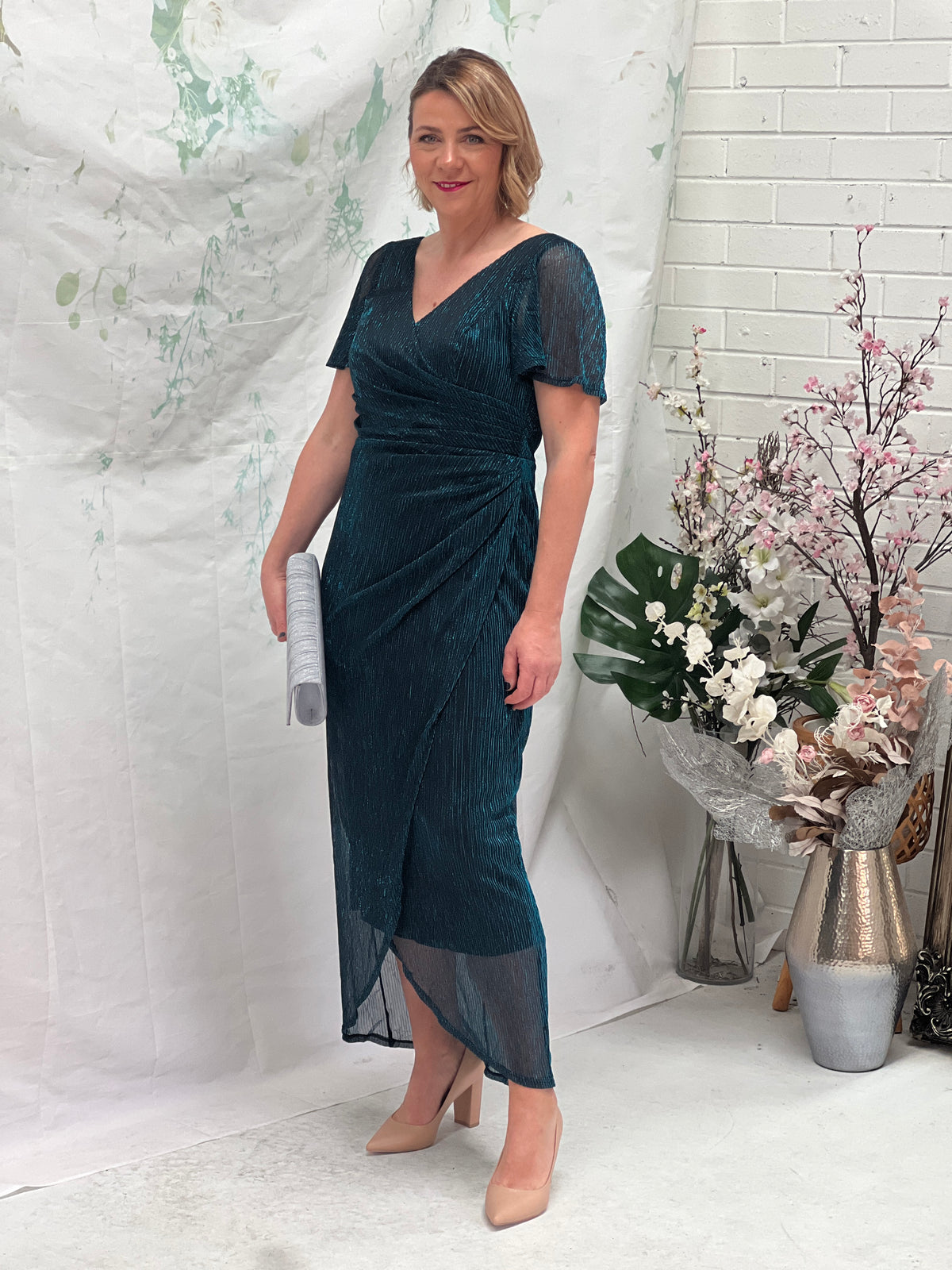 Gemma Teal Shimmer Gown