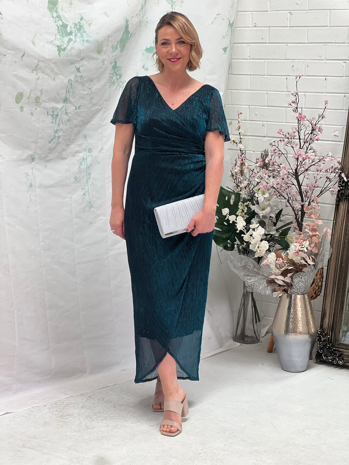 Gemma Teal Shimmer Gown