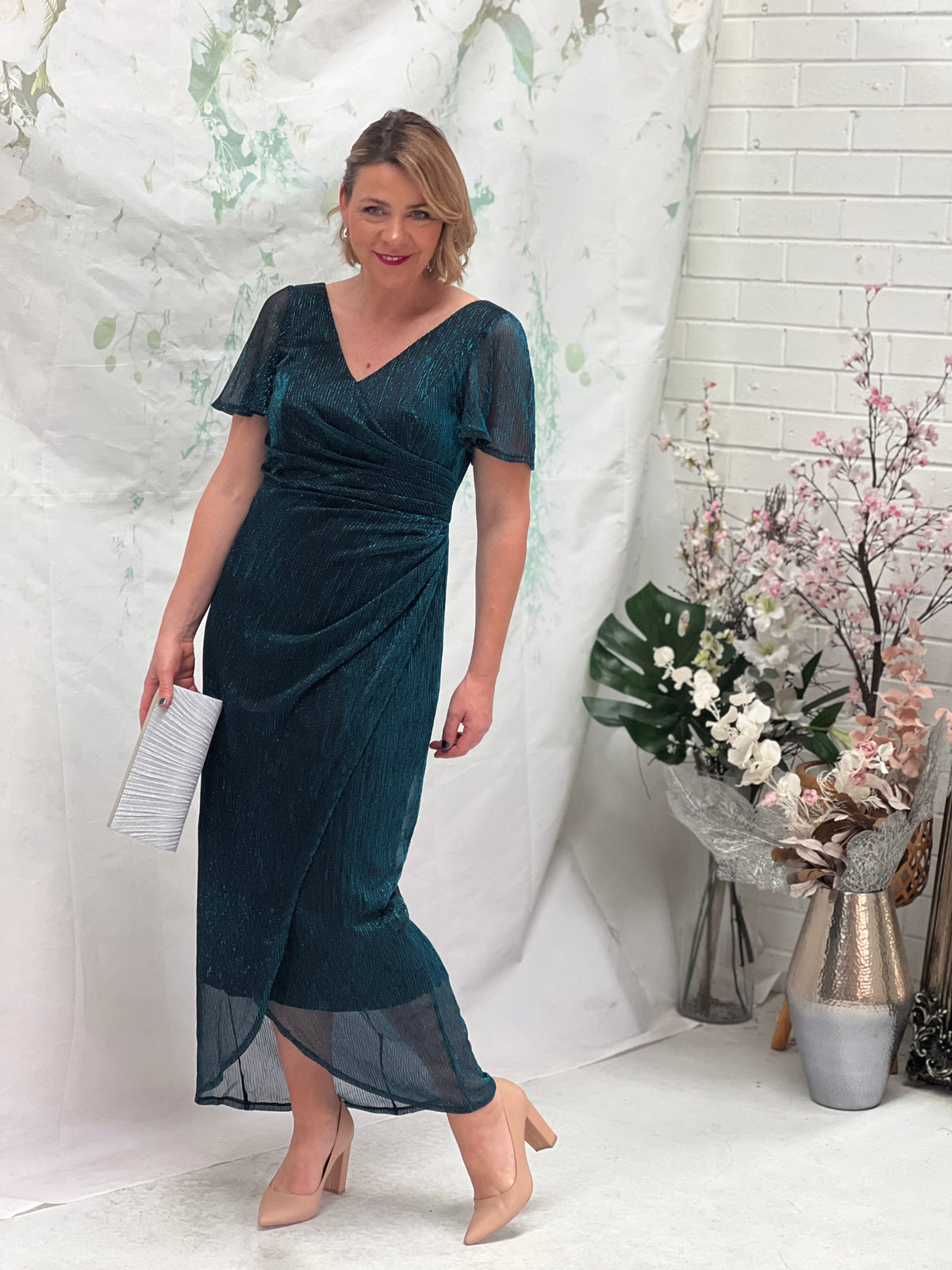 Gemma Teal Shimmer Gown