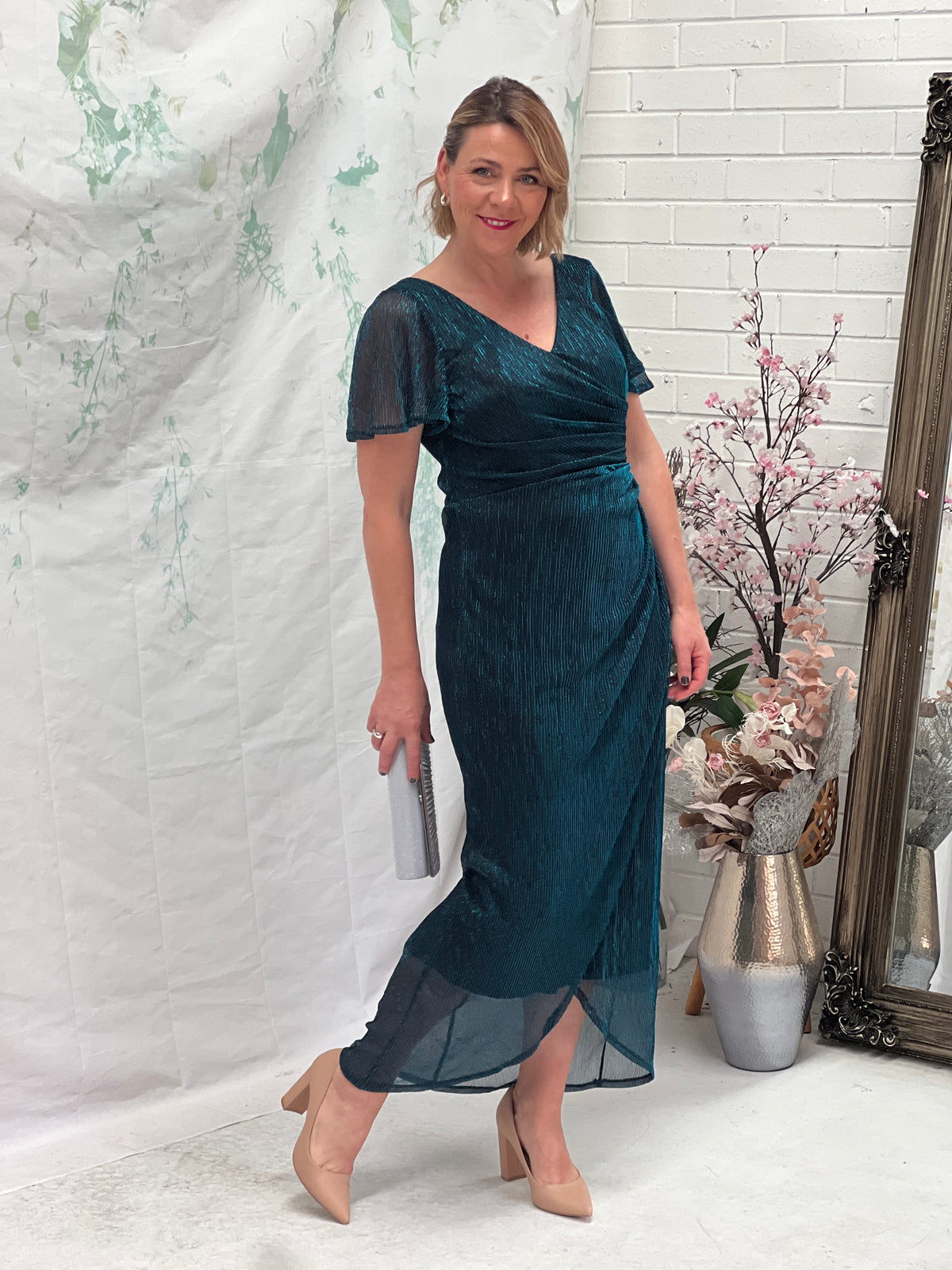 Gemma Teal Shimmer Gown