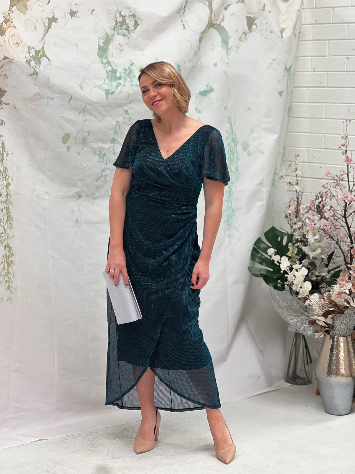 Gemma Teal Shimmer Gown