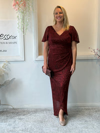 Gemma Burgundy Shimmer Gown