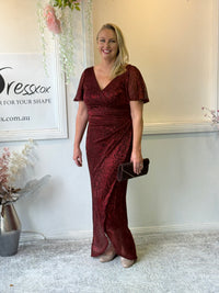 Gemma Burgundy Shimmer Gown