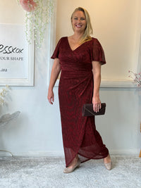 Gemma Burgundy Shimmer Gown
