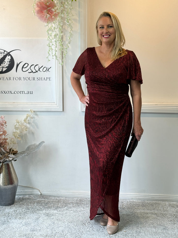 Gemma Burgundy Shimmer Gown