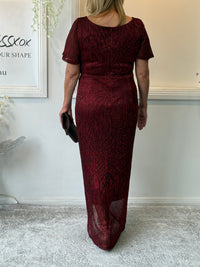 Gemma Burgundy Shimmer Gown