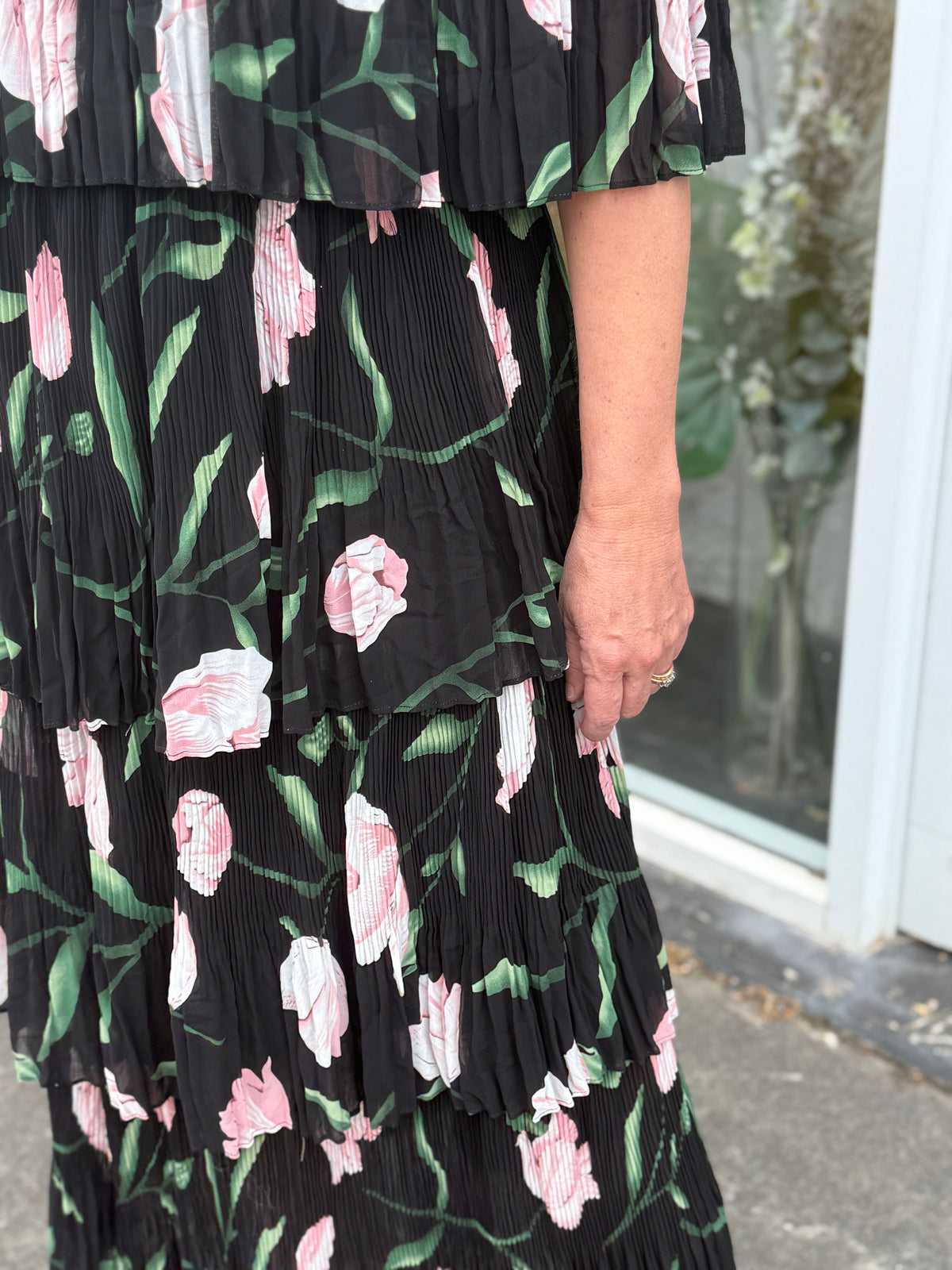 Genoa Night Floral Evening Dress