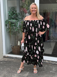 Genoa Night Floral Evening Dress