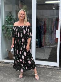 Genoa Night Floral Evening Dress