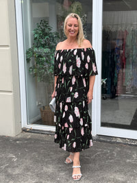 Genoa Night Floral Evening Dress