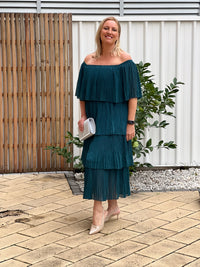 Genoa Teal Evening Dress
