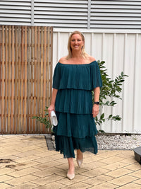 Genoa Teal Evening Dress