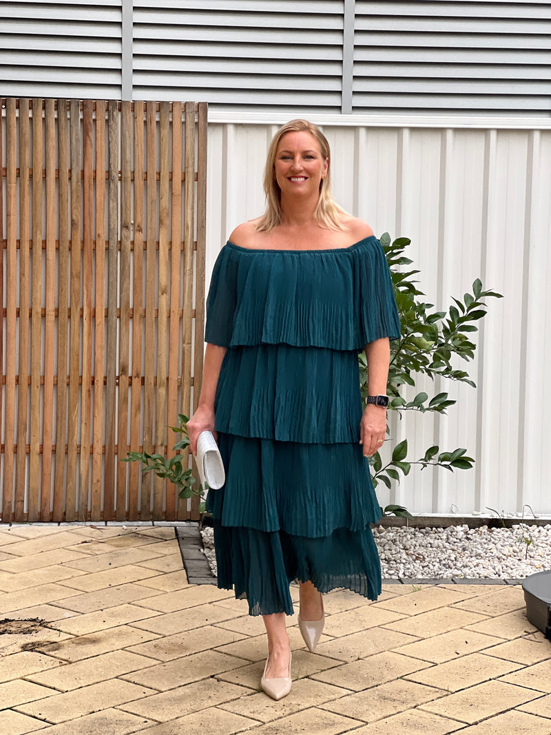 Genoa Teal Evening Dress