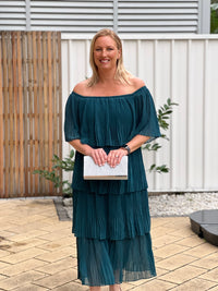Genoa Teal Evening Dress