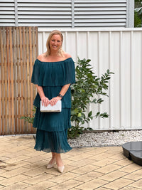 Genoa Teal Evening Dress