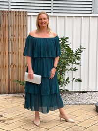 Genoa Teal Evening Dress